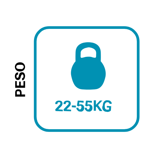 Icono en azul de los 22-55kg de peso de la máquina café Retro