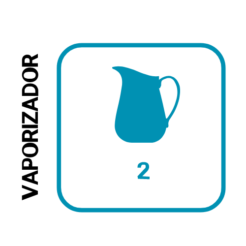 Icono en azul del vaporizador de la máquina café Venezia